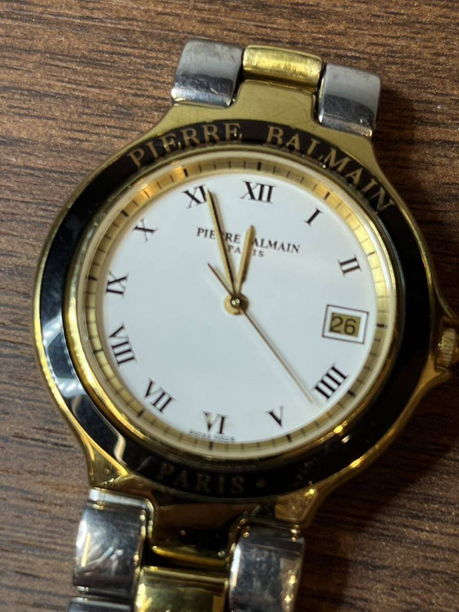 A4/【中古品】PIERRE BALMAIN クォーツ 腕時計 時計 ファッション 稼働品 動作確認済み ピエールバルマン 白文字盤 3針の画像7