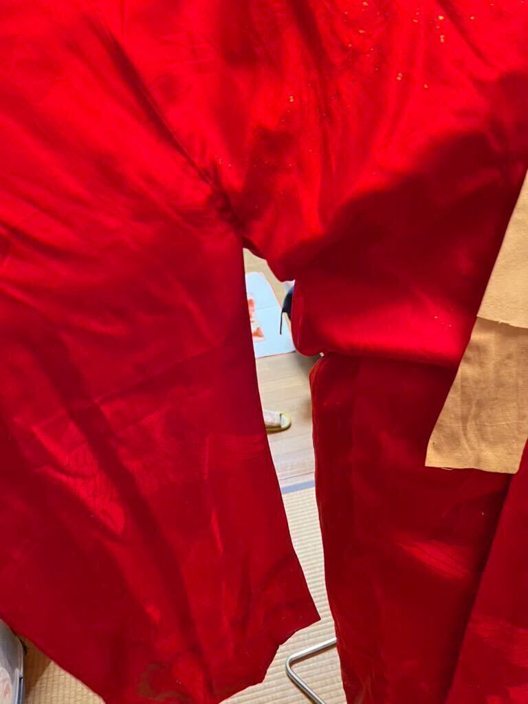 アンティーク レトロ 赤長襦袢 大正ロマン 仕立て上がりの画像5