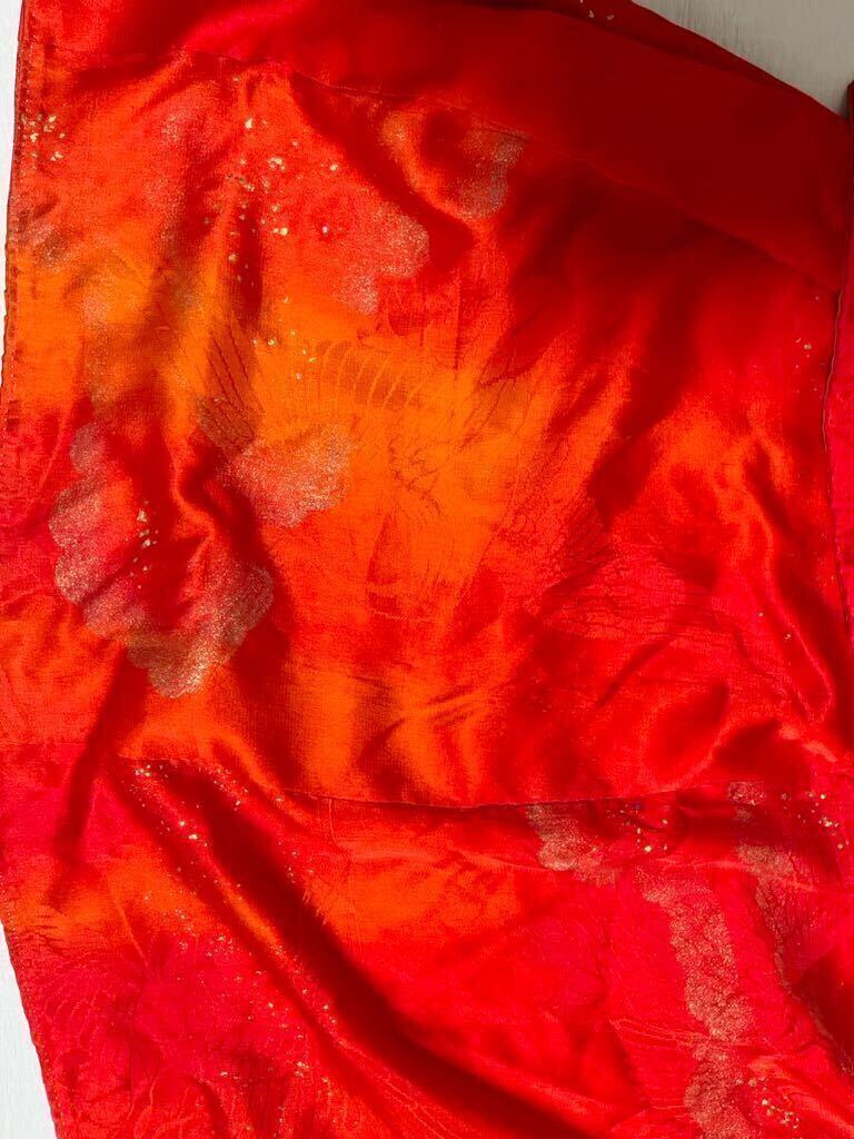 アンティーク レトロ 赤長襦袢 大正ロマン 仕立て上がりの画像9
