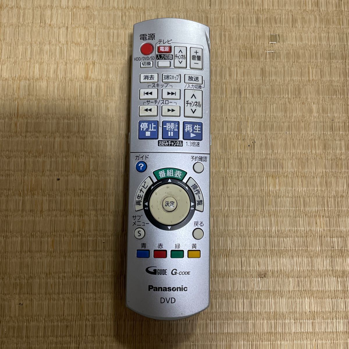 動作確認済み【Panasonic】◆パナソニック◆ DVD テレビリモコン EUR7658YE0 中古_画像1