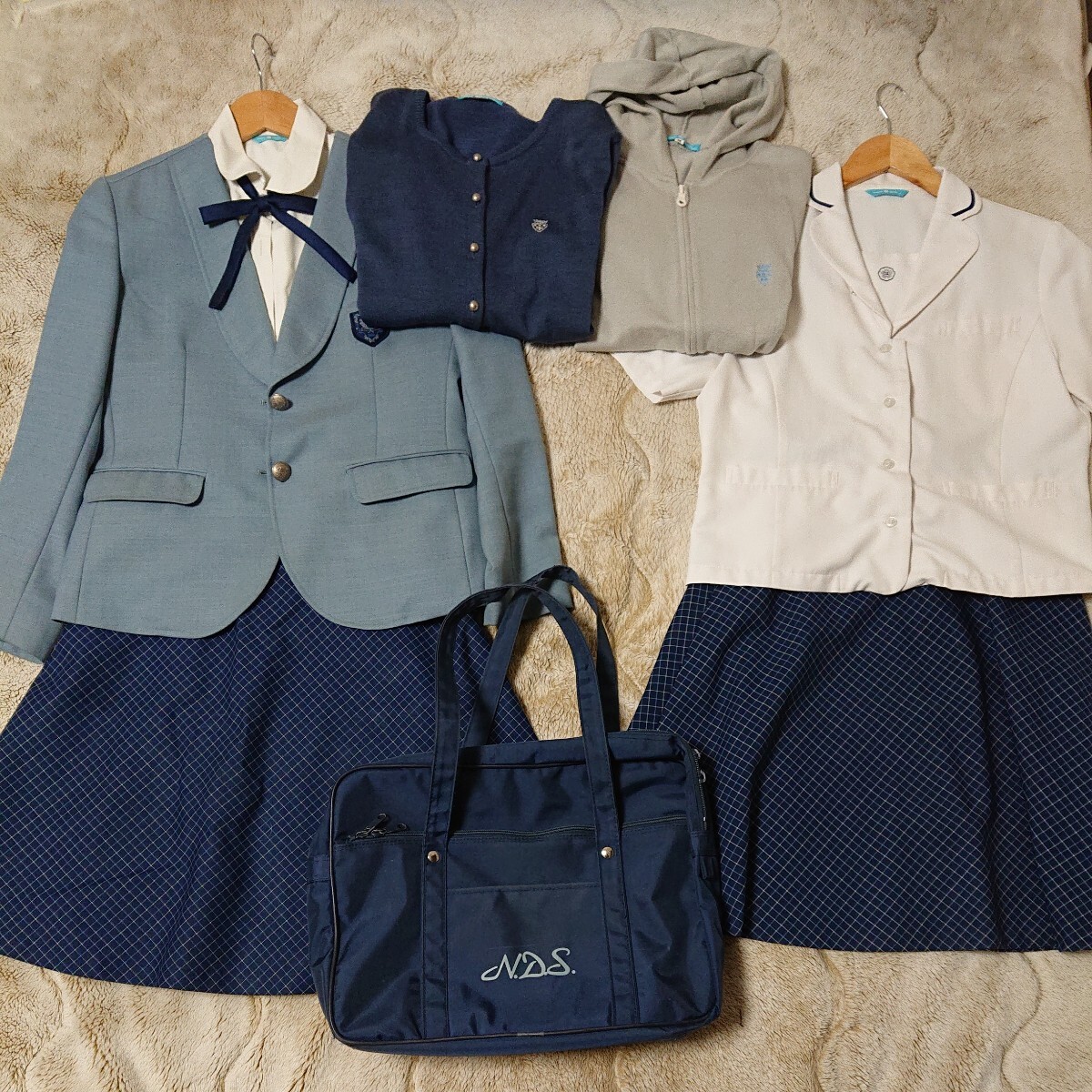 岡山県 ノートルダム清心学園 清心女子高等学校 制服9点フルセット 高校 新モデル カンコー ブレザー スカート 裏地付セーラー服 リボンの画像1