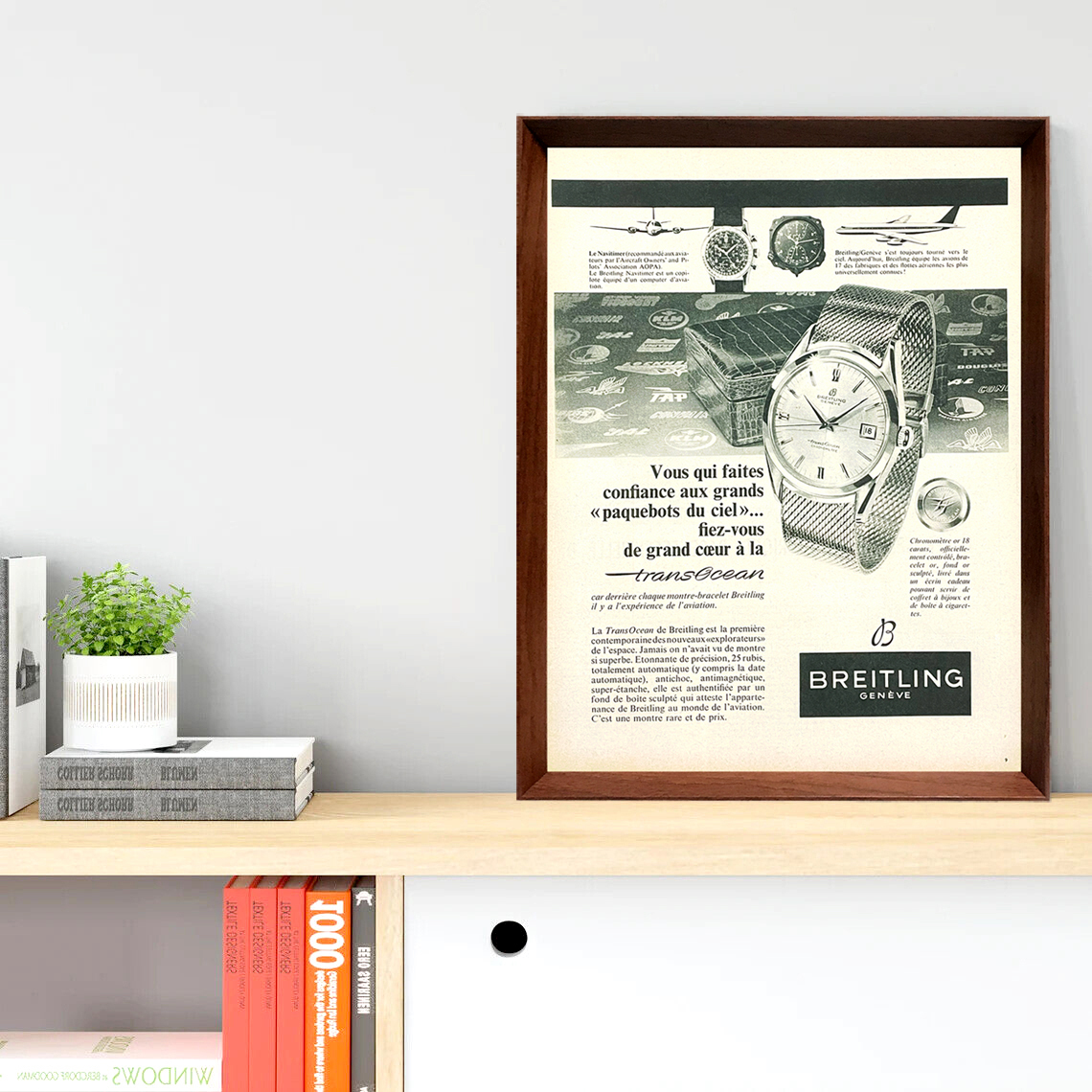 ブライトリング リストウォッチ 広告 ポスター 1960年代 フランス ヴィンテージ 雑誌 【額付】 _画像2