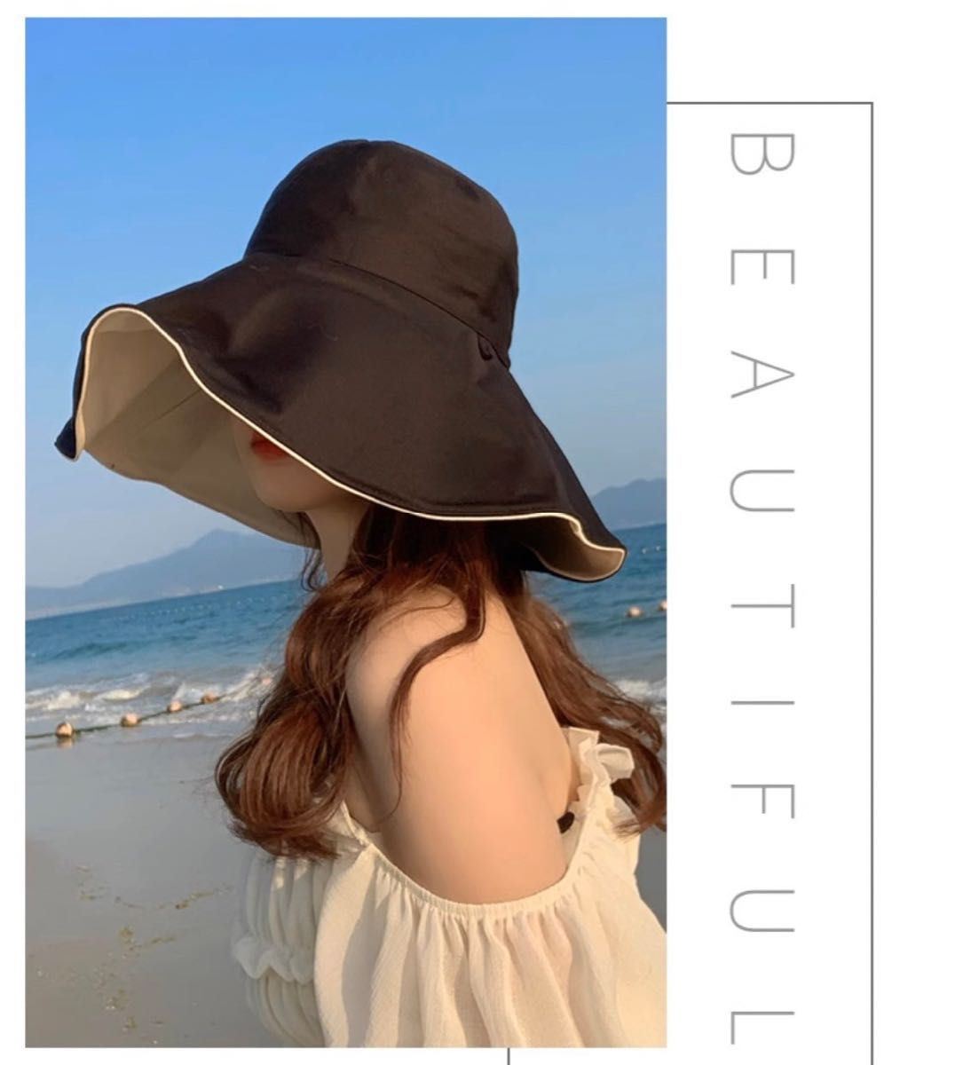 レディース　日よけ帽子　つば広　ハット　小顔効果　紫外線対策　折りたたみ　春　夏 UVカット 熱中症 韓国