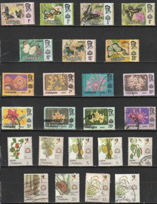 マラヤ ジョホール２ 1949年～1995年（通常  花 蝶々他 小ロット）５０種の画像2