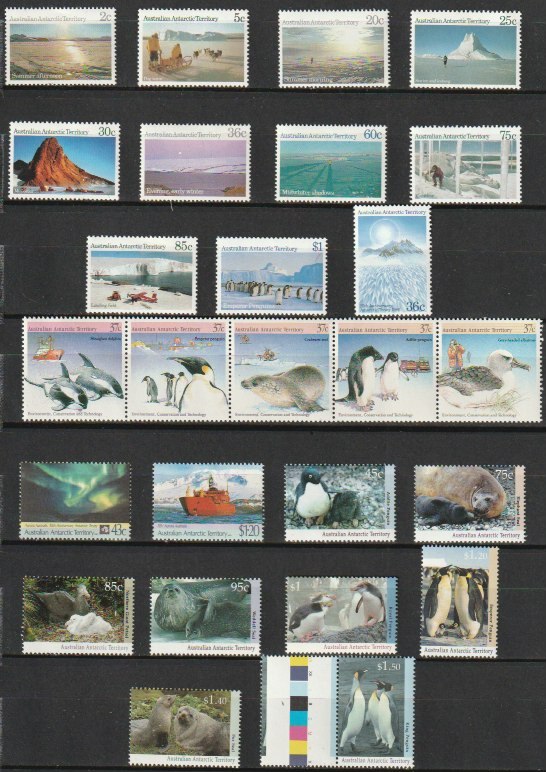オーストラリア南極 1５ 1984年～1992年（未使用 通常記念 ペンギン 魚 船他 小ロット）２６種の画像1