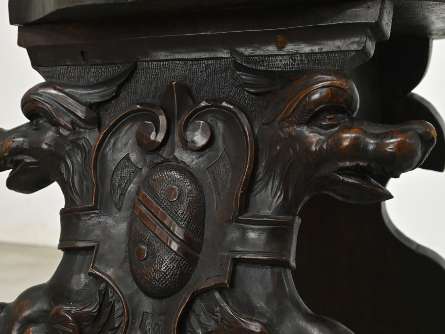 イギリス アンティーク ルネサンス様式 スガベルロチェア マホガニー材 木彫 ホールチェア/クラシック 英国 イタリア ロイズの画像8