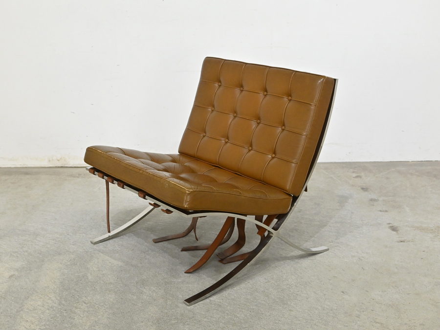 Knoll ミース・ファン・デル・ローエ 本革 “バルセロナチェア” ヴィンテージ 147.4万/ノール カッシーナ バウハウス コルビュジエ B&Bの画像1