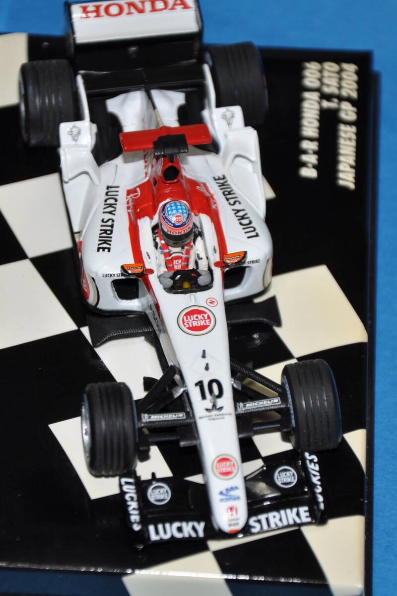 タバコ 仕様 ミニチャンプス 1/43 BAR ホンダ 006 #10 佐藤 琢磨 日本GP 鈴鹿サーキット 2004 MINICHAMPS Lucky Strike ラッキーストライク_画像2