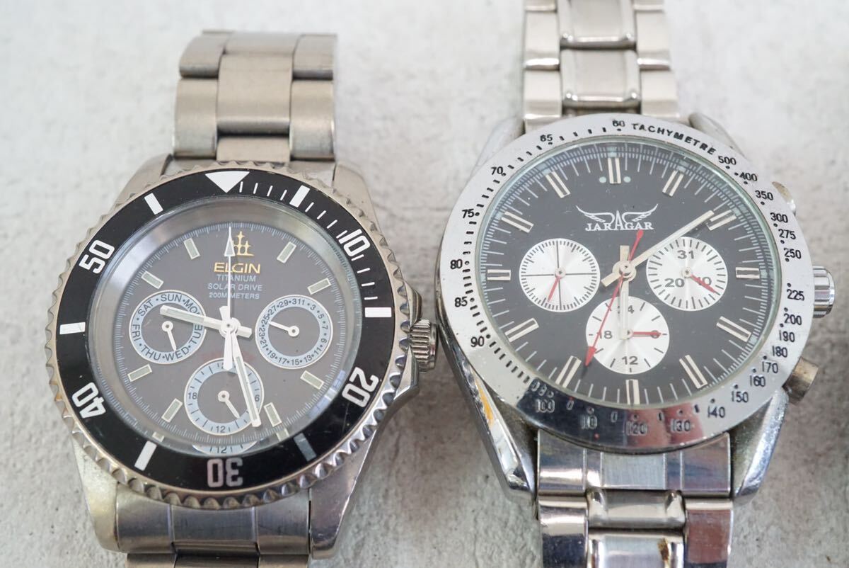 F320 ELGINなど クロノグラフ メンズ 腕時計 6点セット アクセサリー クォーツ 大量 まとめて おまとめ まとめ売り 不動品の画像4