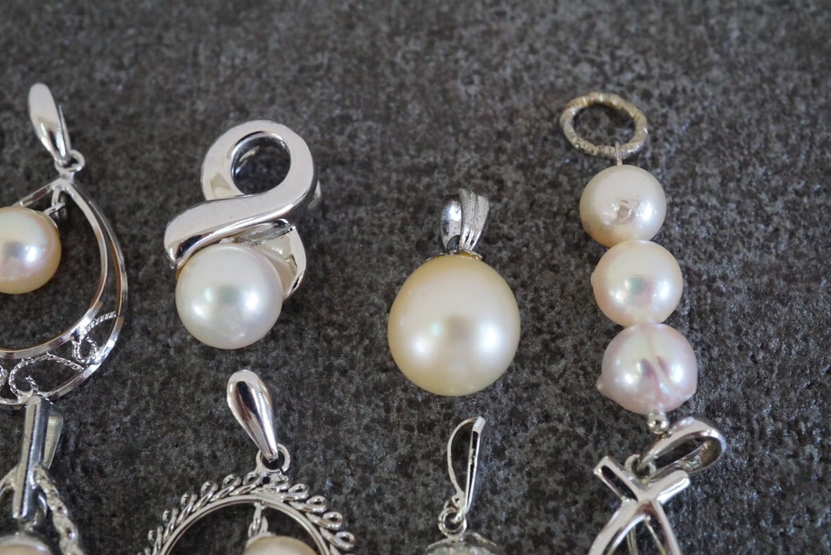 B611 アコヤ真珠 ルビー付きなど 本真珠 ネックレス ペンダント ヴィンテージ パール アクセサリー 大量 まとめて おまとめ まとめ売りの画像3