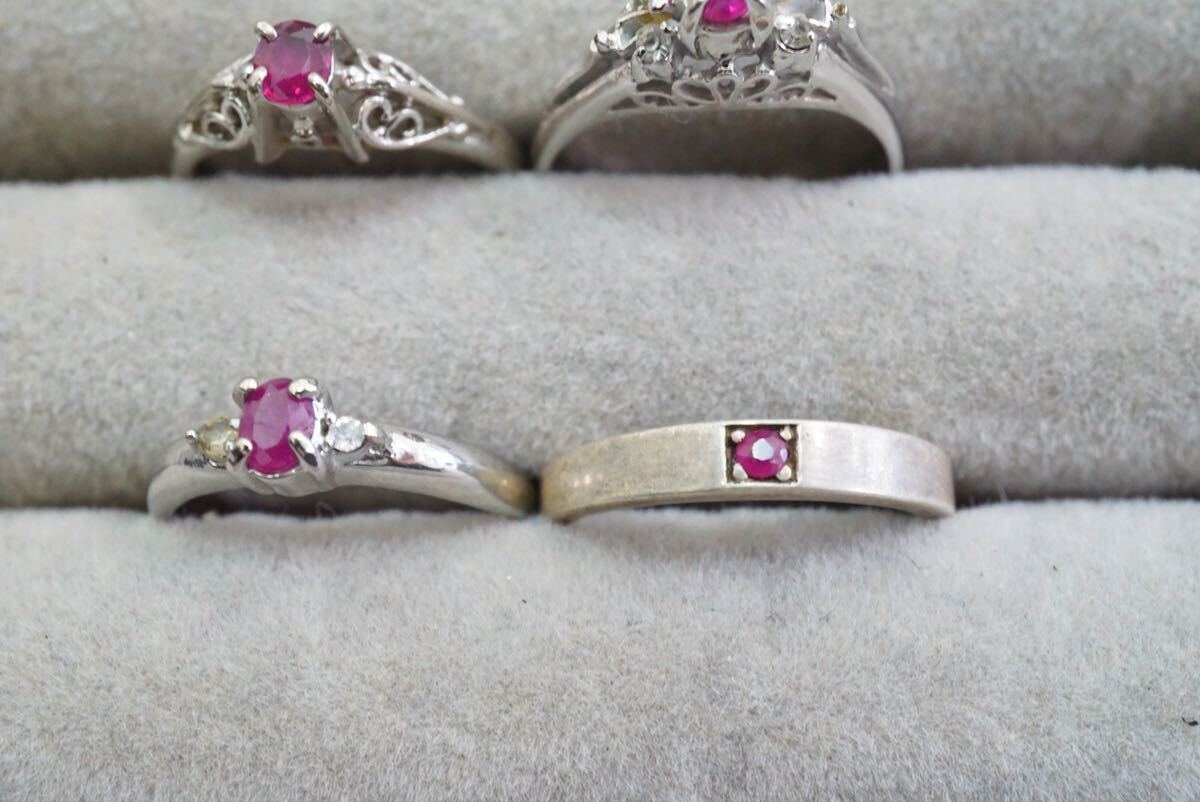 B659 ルビー リング 指輪 カラーストーン ヴィンテージ アクセサリー コランダム 大量 セット まとめて おまとめ まとめ売り 宝石 装飾品の画像3
