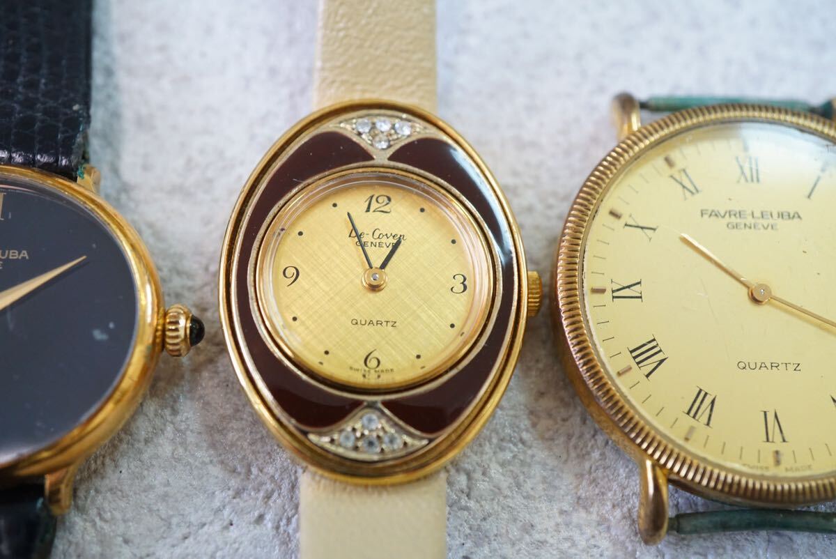 F495 FAVRE-LEUBA/De-Coven スイス製 ゴールドカラー レディース 腕時計 フェイス 文字盤 アクセサリー 大量 まとめて おまとめ 不動品の画像4
