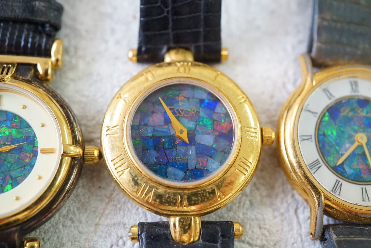 F485 モザイクオパール opal 文字盤 フェイス 腕時計 4点 アクセサリー カラーストーン 大量 まとめて おまとめ まとめ売り ジャンク品の画像4