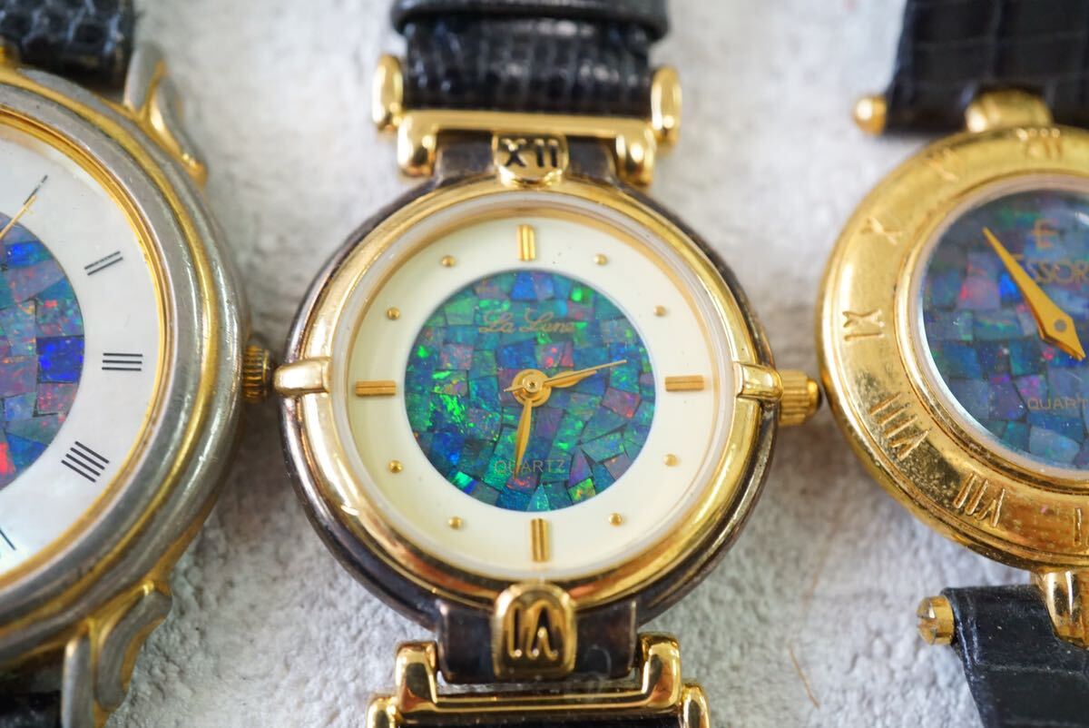 F485 モザイクオパール opal 文字盤 フェイス 腕時計 4点 アクセサリー カラーストーン 大量 まとめて おまとめ まとめ売り ジャンク品の画像3