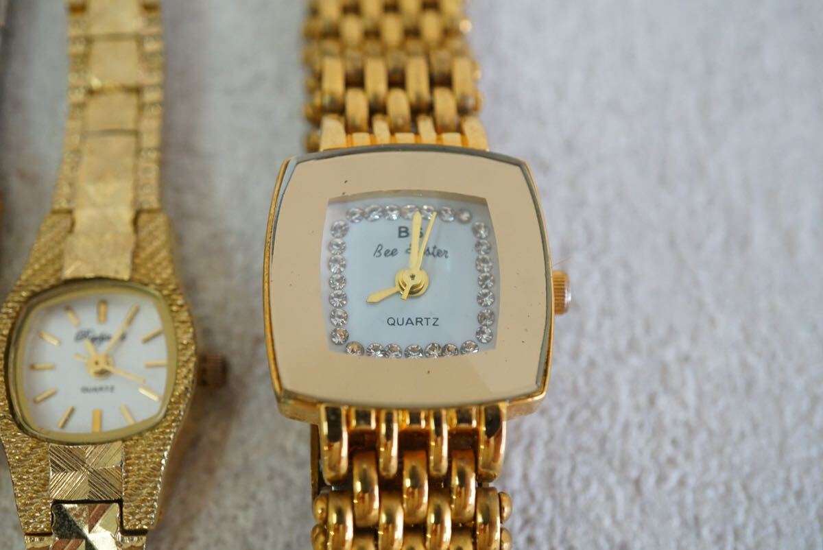 F467 ゴールドカラー 腕時計 メンズ レディース アクセサリー クォーツ 大量 セット まとめて おまとめ まとめ売り 不動品の画像6