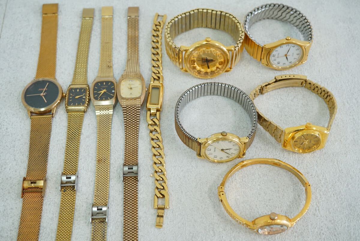 F460 ゴールドカラー 腕時計 メンズ レディース アクセサリー クォーツ 大量 セット まとめて おまとめ まとめ売り 不動品の画像1