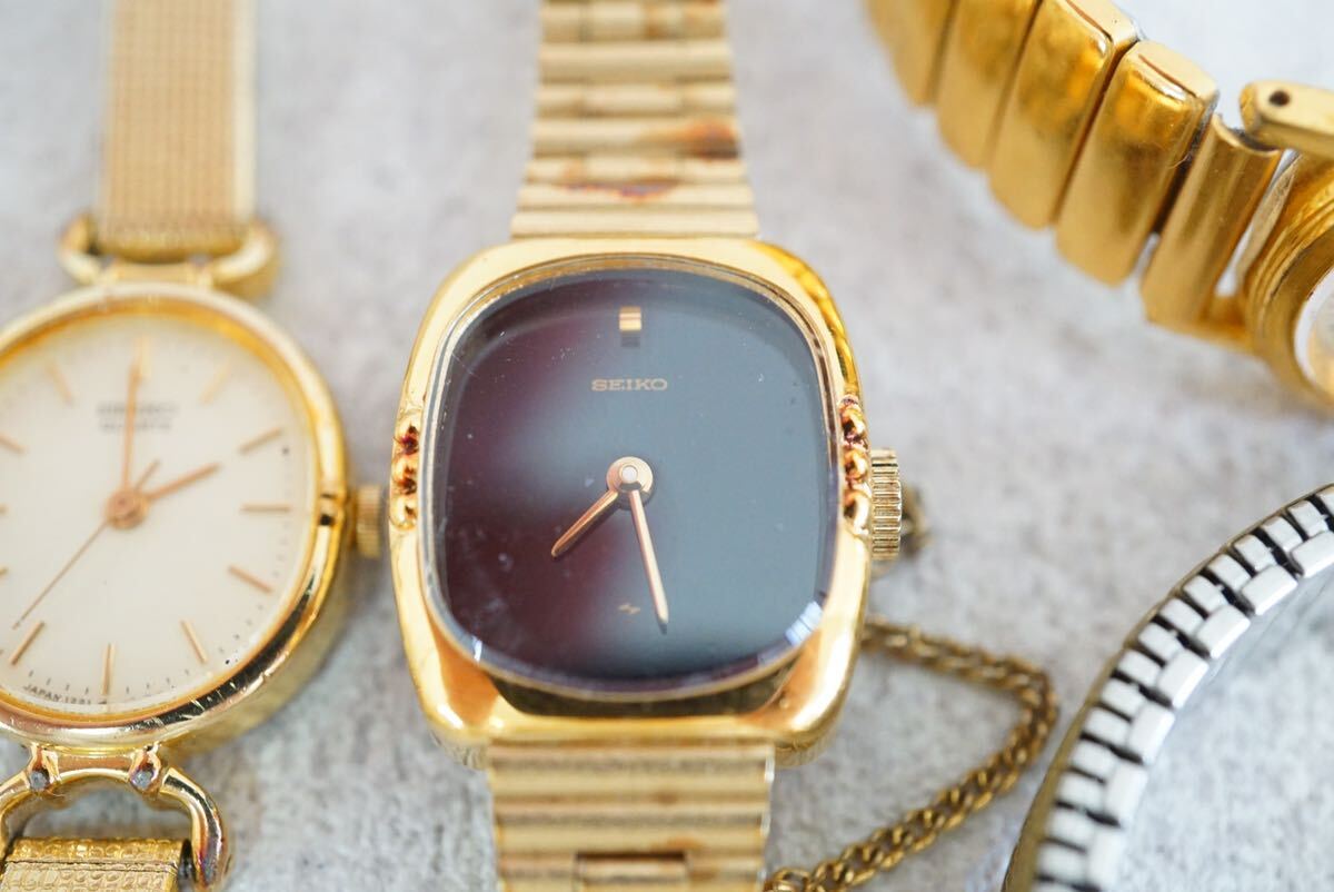 F464 全てSEIKO/セイコー ゴールドカラー 腕時計 6点セット アクセサリー レディース 大量 まとめて おまとめ まとめ売り 不動品の画像4
