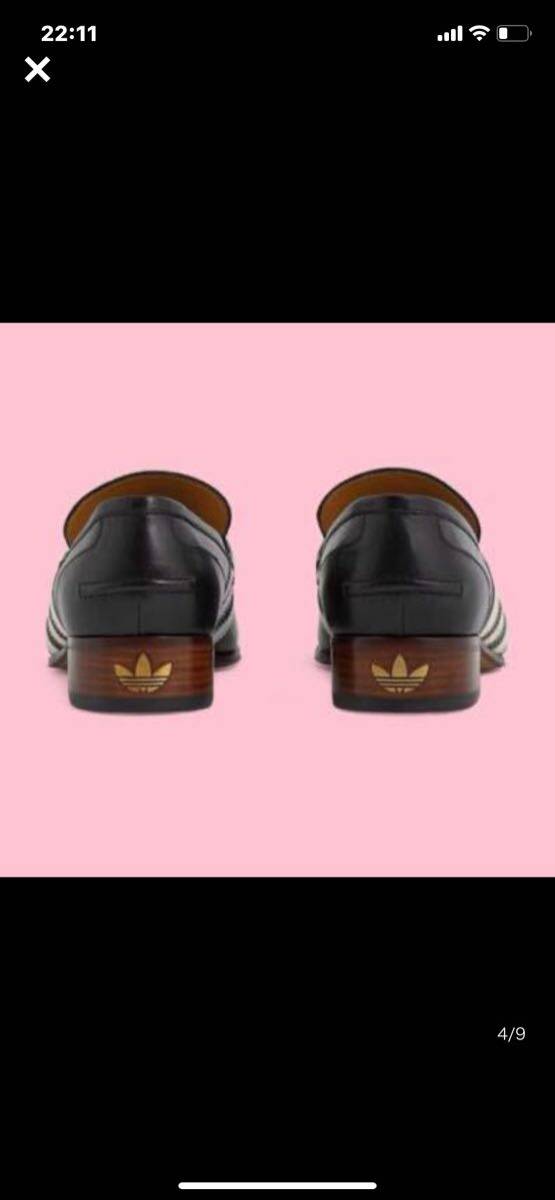 GUCCI adidas мужской bido кожа Loafer 8 половина 
