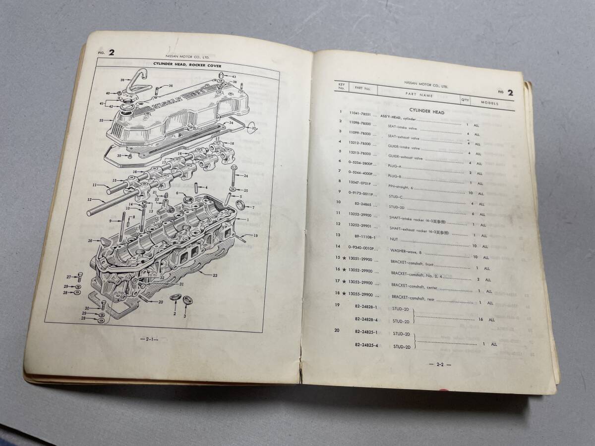 日産初代ローレル（Ｃ３０）パーツカタログ　１９６８年発版原本　旧車　当時物　アンティーク　古本　整備書
