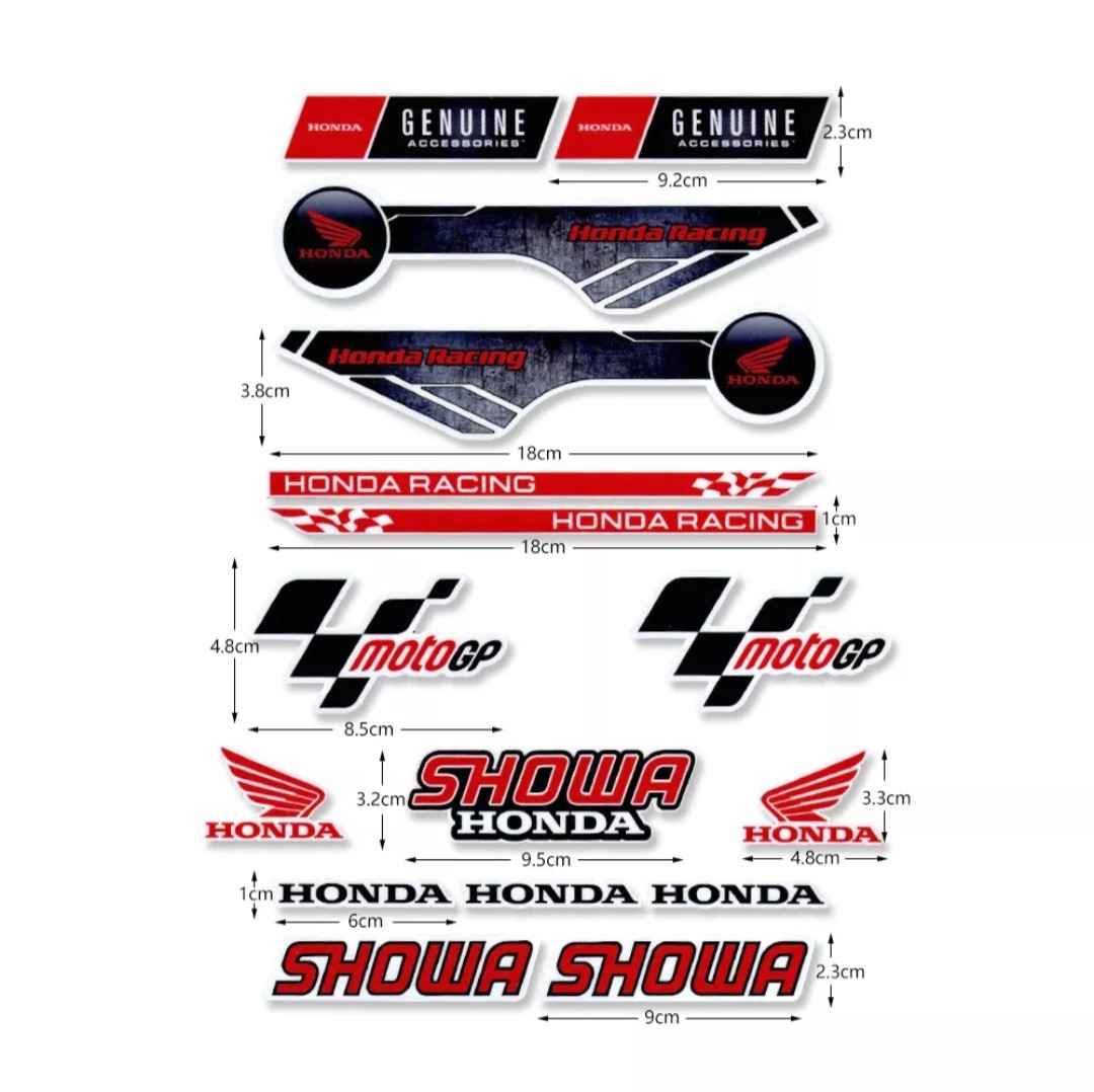 防水反射　Honda Racing ステッカー / 3M 立体樹脂 ホンダ Logo ２枚 (右/左)ヘルメットステッカー　バイクステッカー　デカール_画像4