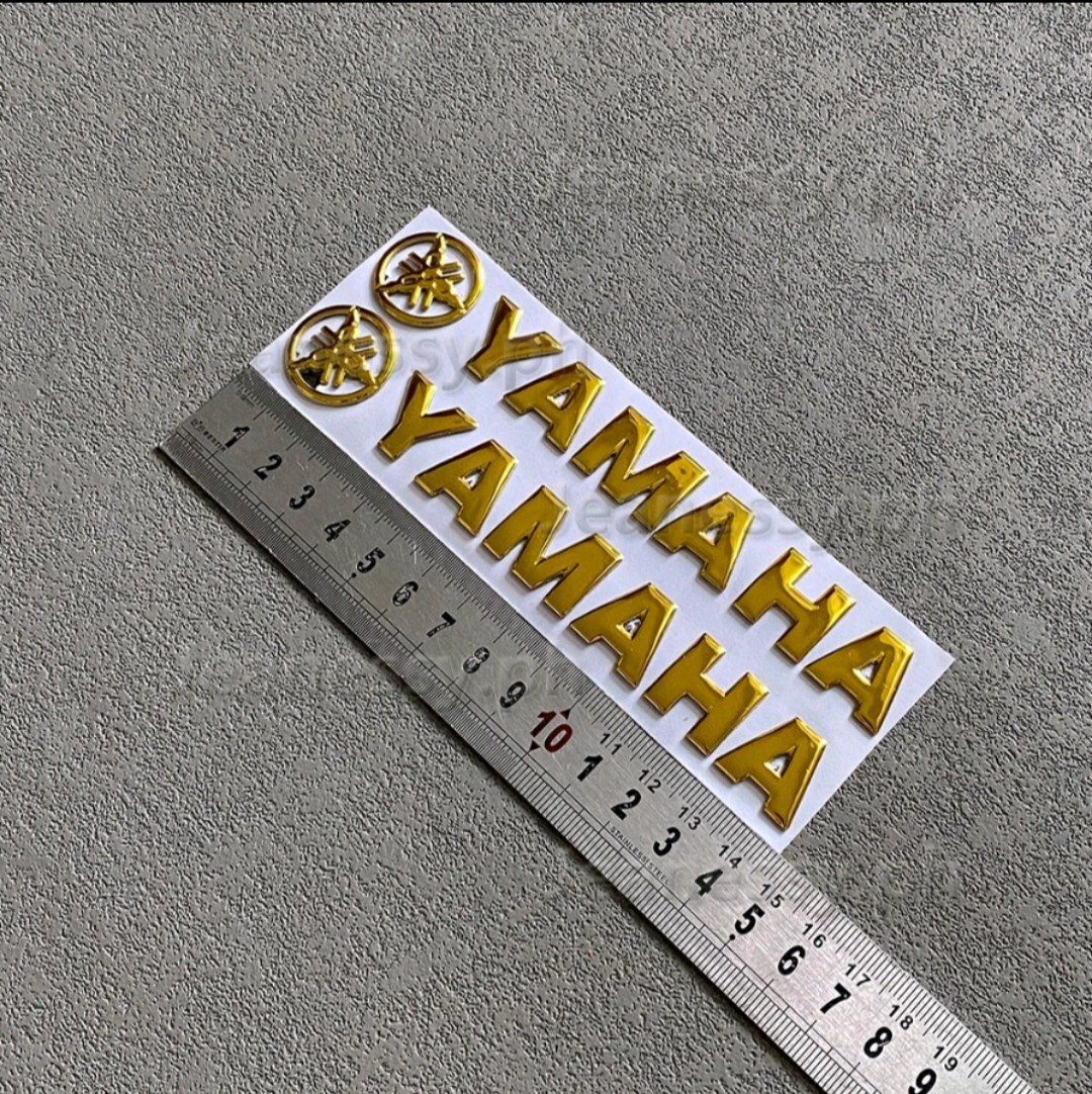 Yamaha ヤマハ 3D 立体エンブレム バイクステッカー 【Gold】 送料無料 Bike Sticker デカール 2枚セットの画像1