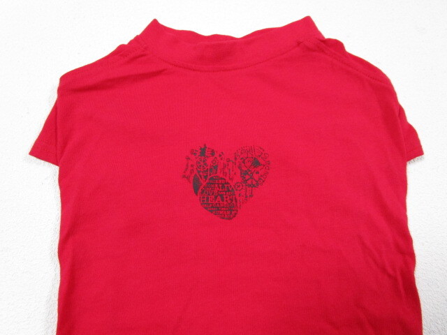  домашнее животное одежда XXL размер туловище вокруг 58cm Heart принт хлопок футболка красный не использовался 