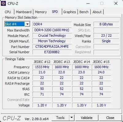 Crucial デスクトップ用メモリー　DDR-4 3200 16G　(8Gx2枚組)_画像8