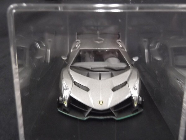 【未開封】京商/KYOSHO オリジナル 1/43 LAMBORGHINI Veneno/ランボルギーニ ヴェネーノ Gray green line/グレー グリーンライン/60サイズの画像3