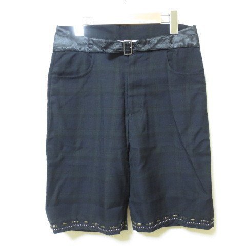 Y073 sunaokuwahara Sunao Kuwahara navy check pattern shorts Mei net [me flight ]