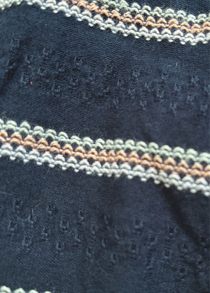 日本製 メンズ コットン 刺繍 タートル　長袖 トップス タートルネック 新品未使用品　ネイビー　カットソー