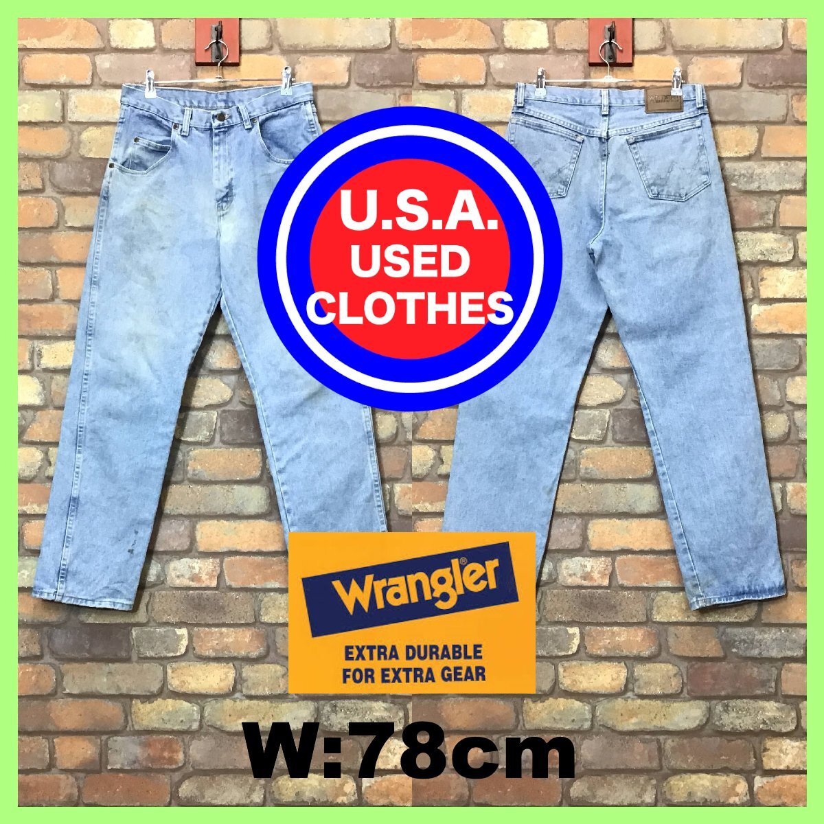 DP1-024★メキシコ製★良ダメージ【Wrangler】RUGGED WEAR 5ポケット デニムパンツ【W31 メンズ M】ライトブルー ジーンズ 古着 アメカジ_画像10