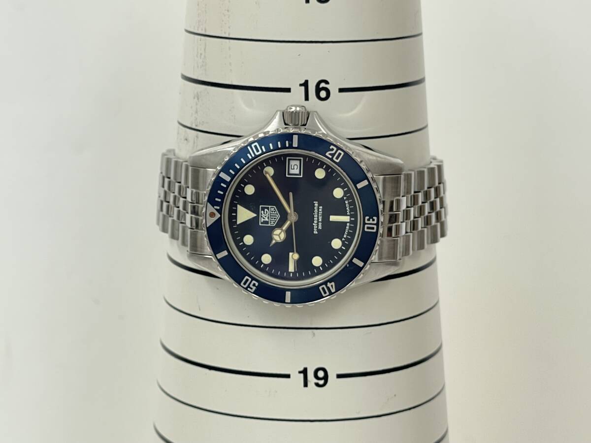 TAGHEUER タグホイヤー 980.613Bプロフェッショナル 青文字盤 青ベゼル・不動_画像9