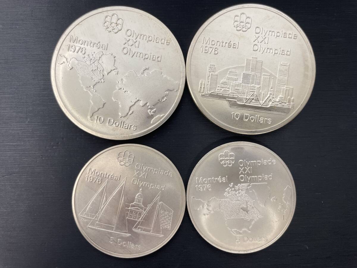カナダ・モントリオール オリンピック 記念銀貨 4枚セット 1976年 10ドル2枚・5ドル2枚 保管品の画像1