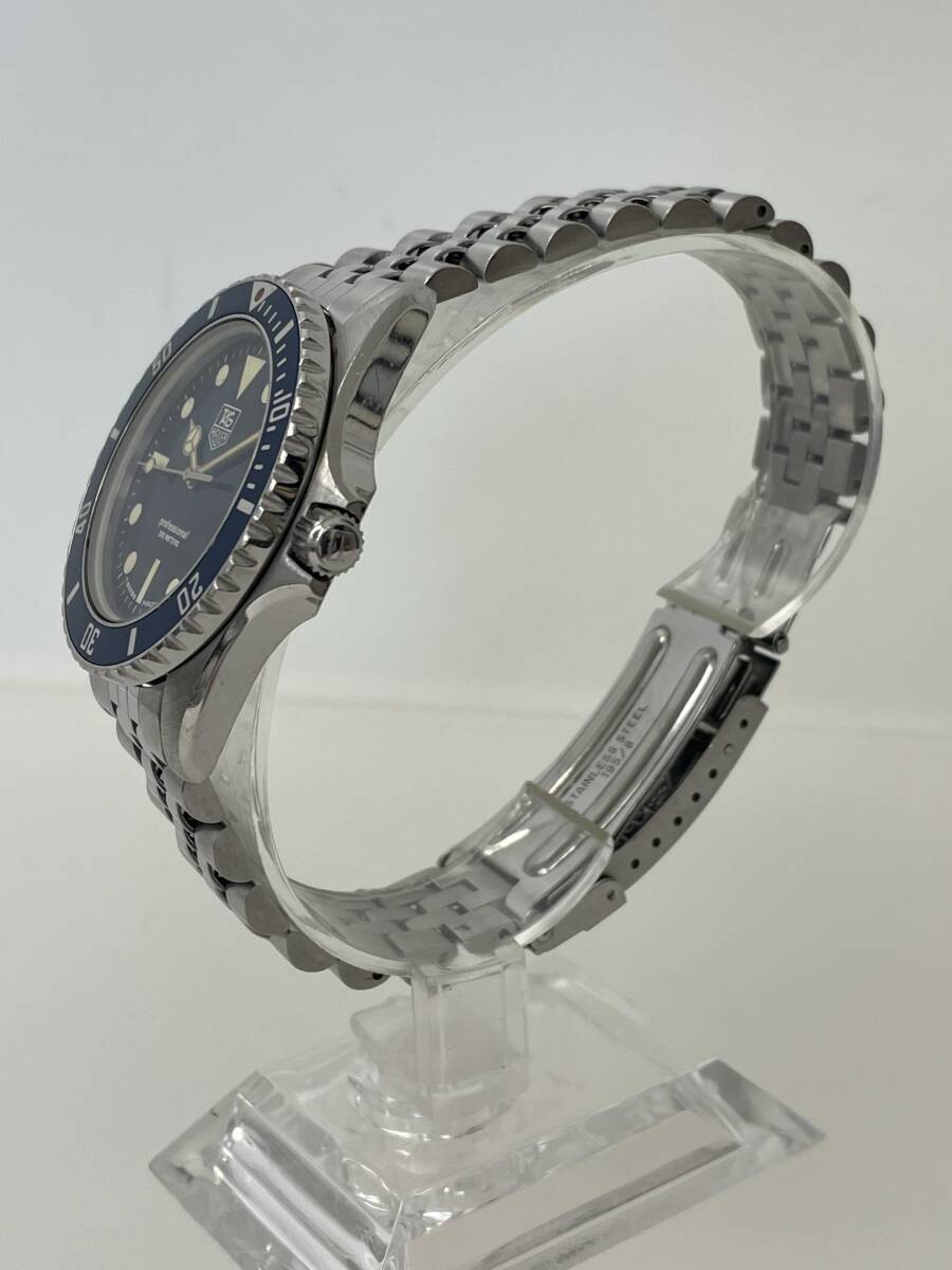 TAGHEUER タグホイヤー 980.613Bプロフェッショナル 青文字盤 青ベゼル・不動_画像4