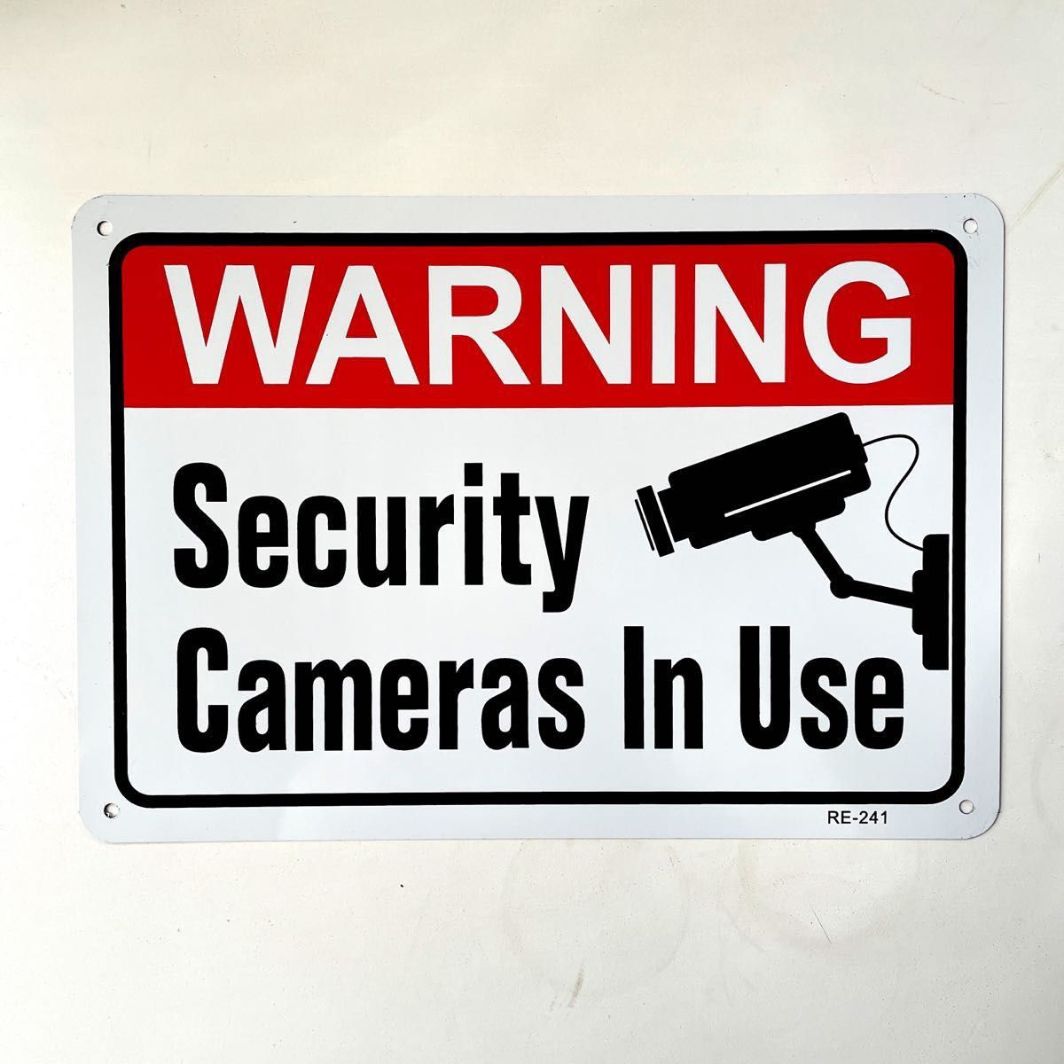 警告　防犯カメラプレート　ブリキ看板 アメリカンガレージ アメリカン雑貨　案内板
