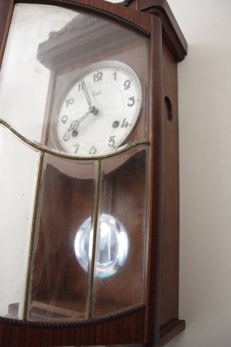 Meiji 明治時計社 壁掛時計 ゼンマイ式 振り子 柱時計の画像7