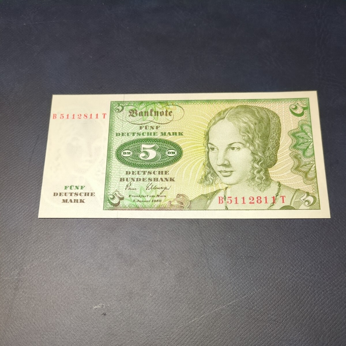 西ドイツ　旧5マルク未使用紙幣　1980年版_画像1