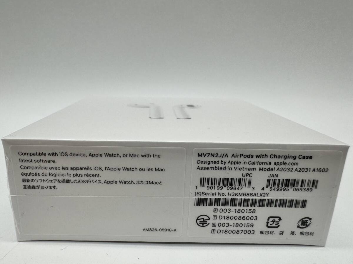 【OP12821HK】1円～ 未使用品 未開封 Apple AirPods with Charging Case MV7N2J/A 第2世代 アップル エアポッズ ワイヤレスイヤホンの画像6