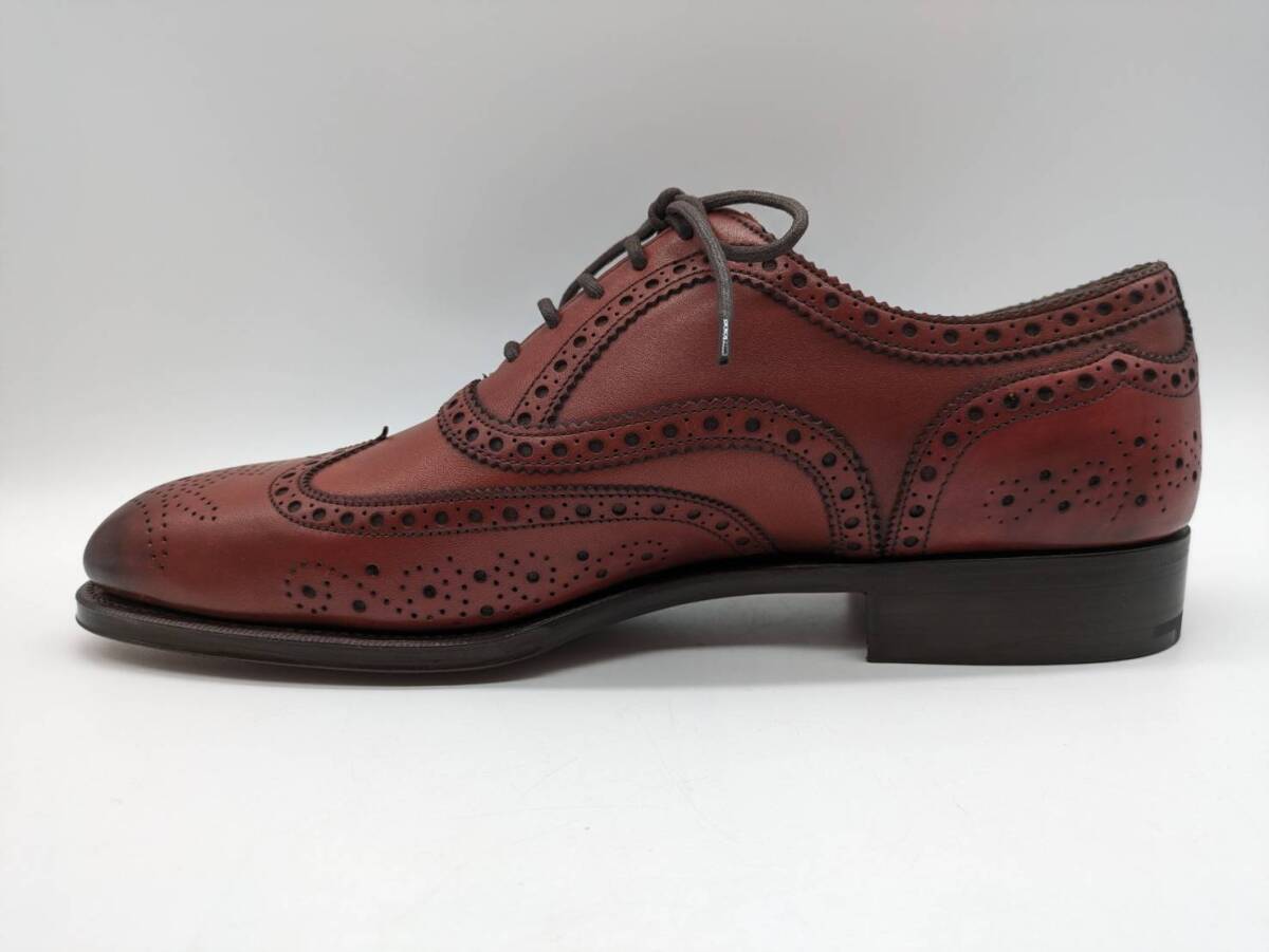 [1YT797SA]1 jpy ~ unused EDWARD GREEN Edward Green medali on Wing chip wine red dress shoes approximately 26cm box storage bag attached 