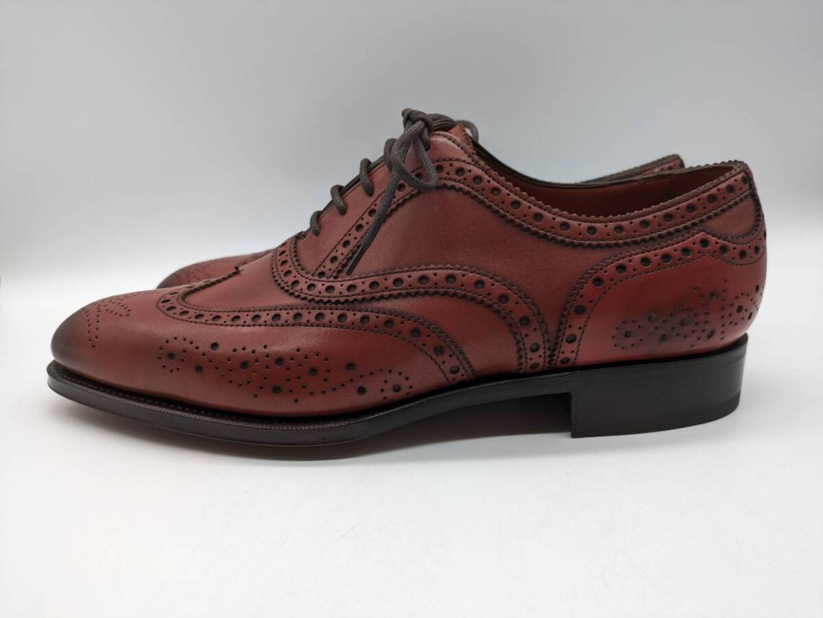 [1YT797SA]1 jpy ~ unused EDWARD GREEN Edward Green medali on Wing chip wine red dress shoes approximately 26cm box storage bag attached 