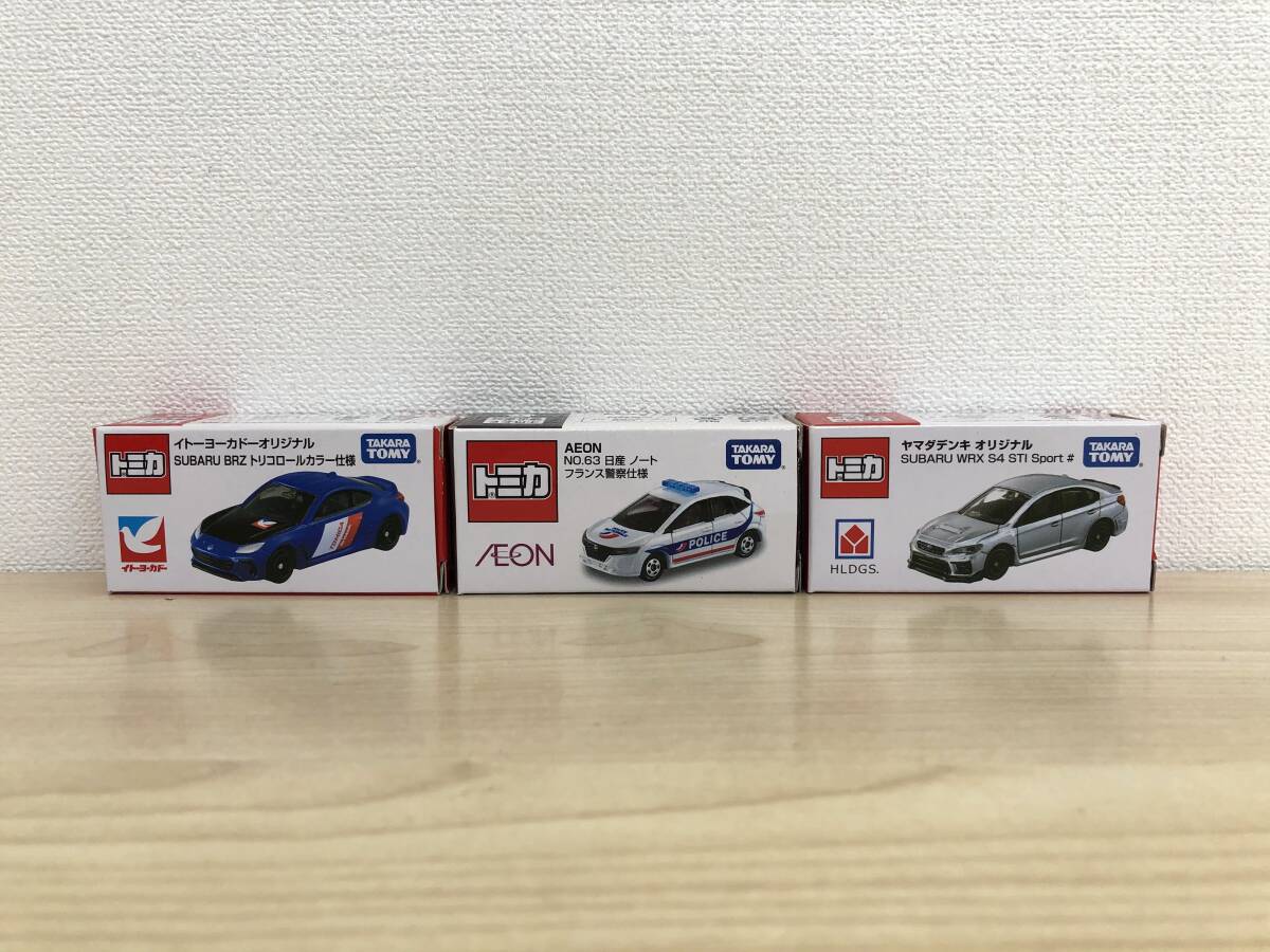 《6760》TAKARA TOMY トミカ 3台セット イトーヨーカドー イオン ヤマダ オリジナル / BRZ ・ ノート ・ WRX S4 ST1 / 箱付の画像1