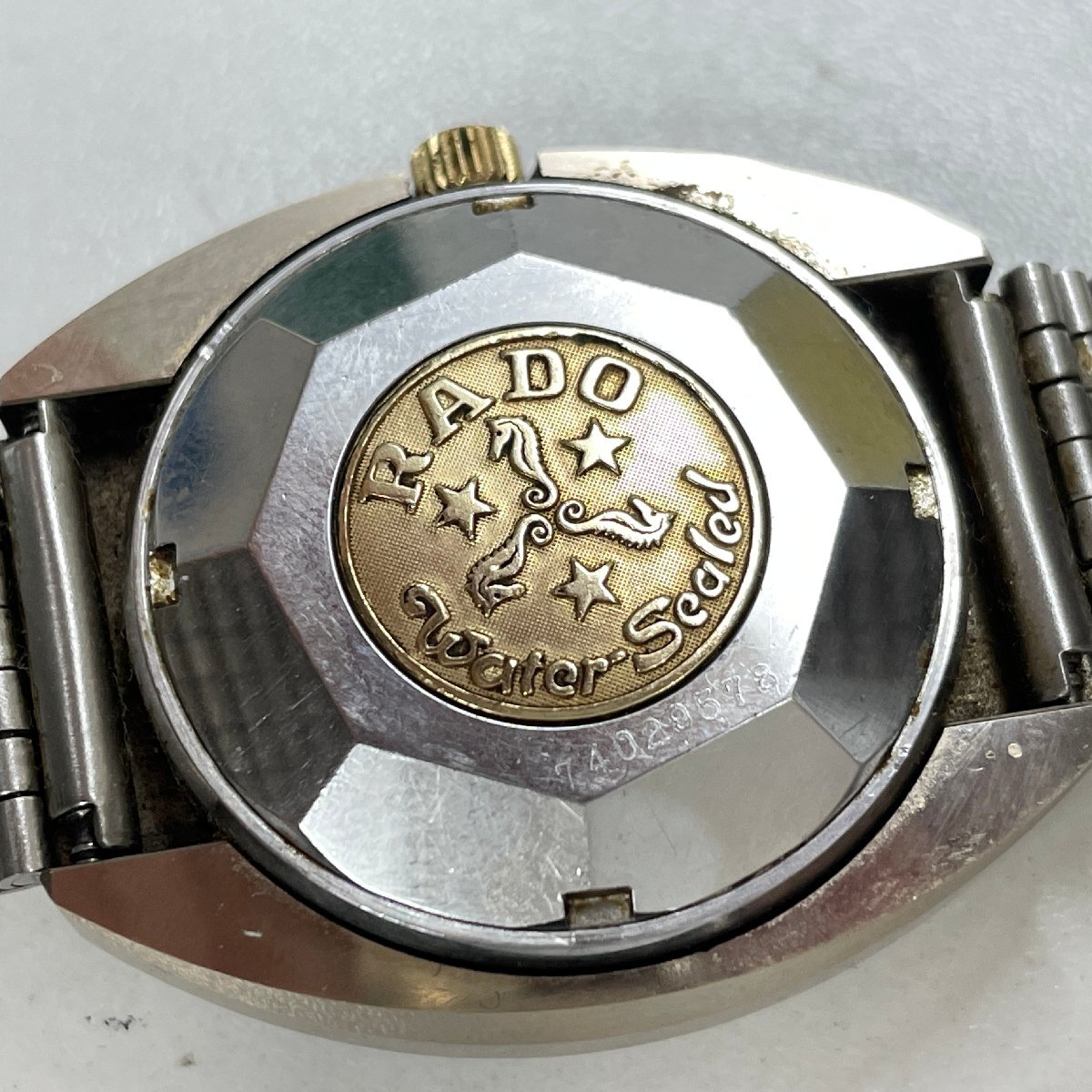 m002 H1(60) RADO ラドー BALBOA V バルボア V カットガラス デイト 自動巻 water seald メンズ 腕時計 純正尾錠 稼働品の画像3