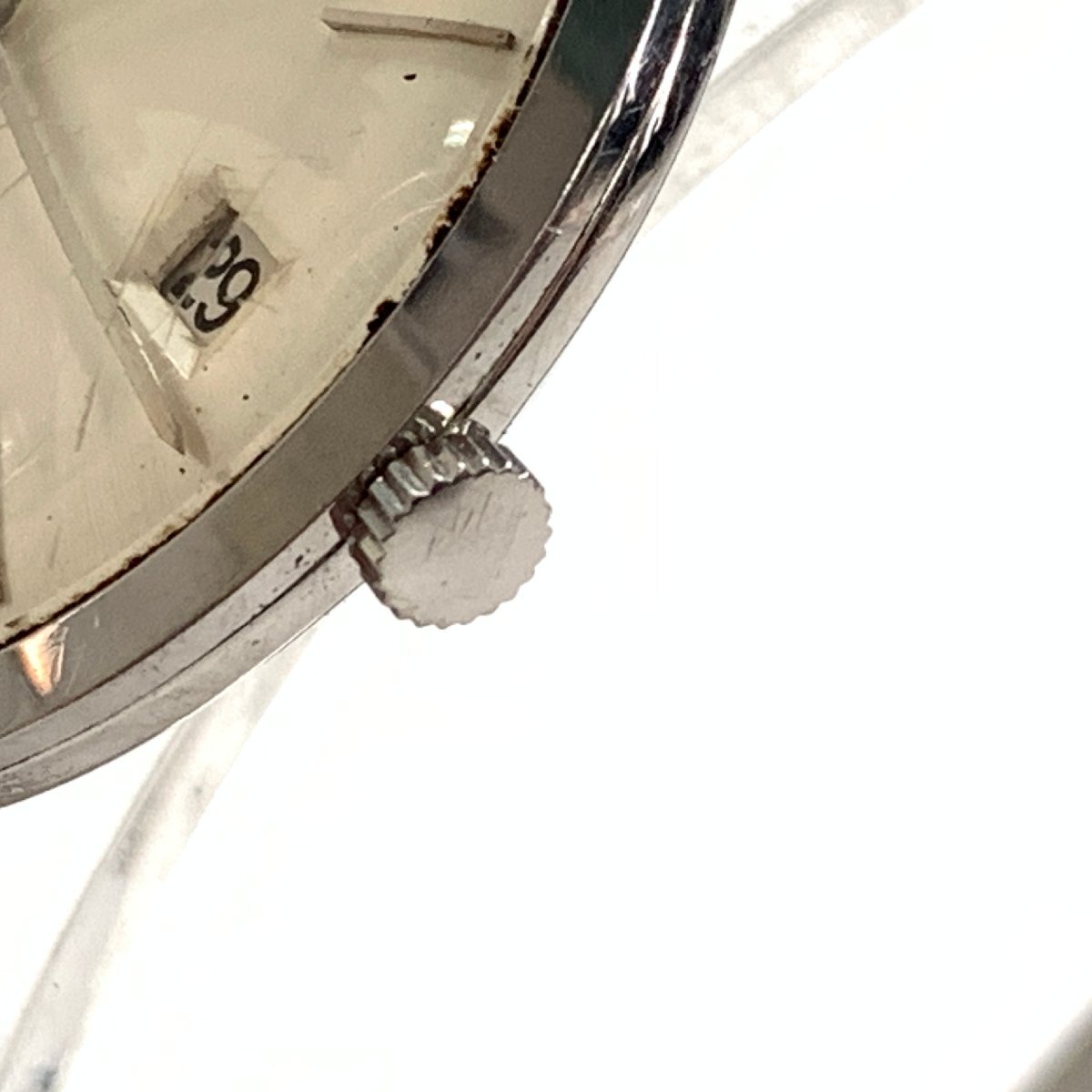 f001 Z4 1. JUVENIA ジュべニア AT/自動巻 ラウンド デイト シルバー文字盤 スイス製 メンズ腕時計 稼働品の画像3