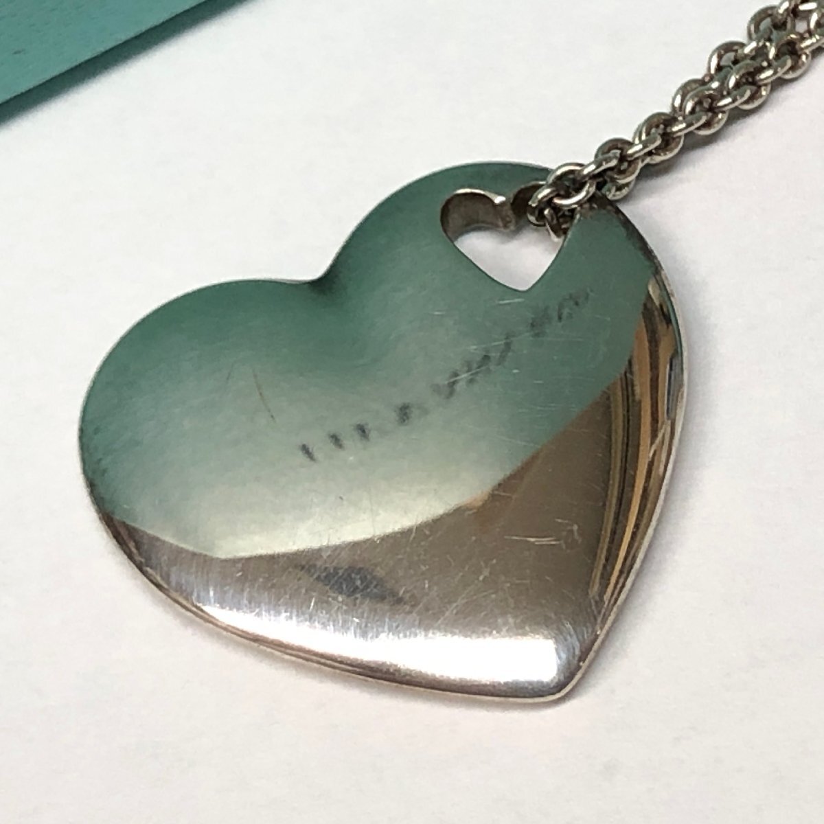 m001 C2(30) 3. TIFFANY&Co ティファニー ダブルハート シルバーネックレス オープンハート 箱袋付 SILVER 925 レディースアクセサリー_画像3