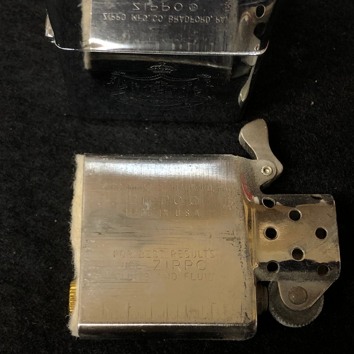 m001 Y3(60) 80's ZIPPO ジッポー オイルライター KINGDOM OF HAWAII COAT OF ARMS キングダム ハワイ王朝国章 シルバーカラー 1984年製の画像6