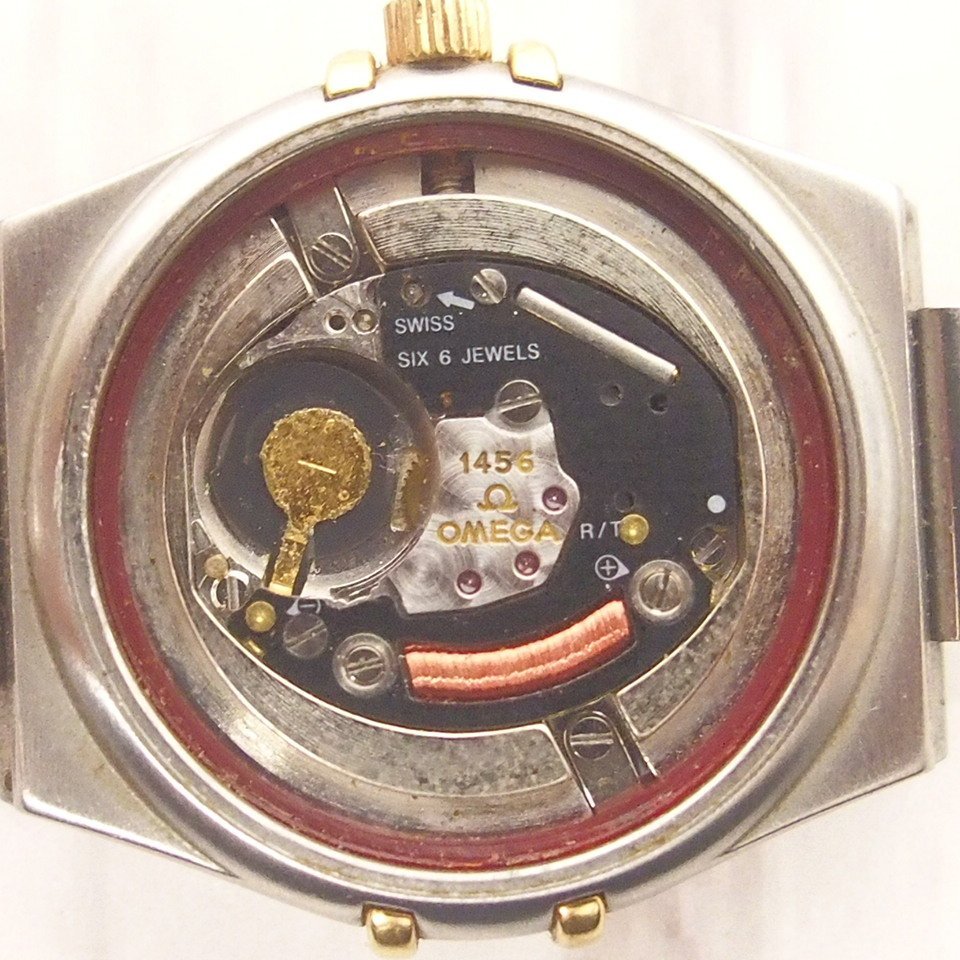 f002 Z1 オメガ 795.1203 コンステレーション コンビ ゴールド文字盤 クォーツ レディース 腕時計 OMEGA 本体のみ 不動 ジャンクの画像6