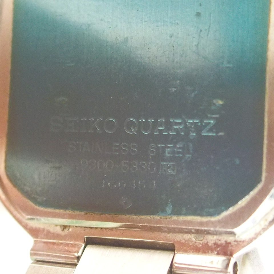 f002 Z1 セイコー/CREDOR 薄型 コンビ 2針 ビンテージ ローマン 9300-5330 電池交換済 クレドール 純正ベルト メンズ腕時計 クオーツの画像6