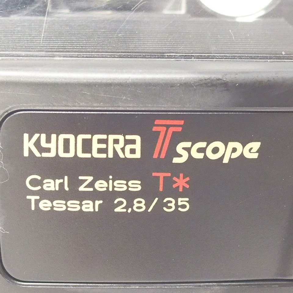 f002 Y3 KYOCERA 京セラ T Scope Carl Zeiss Tessar 35mm F2.8 コンパクトフィルムカメラ 保存箱 説明書付 ジャンク品 現状_画像4