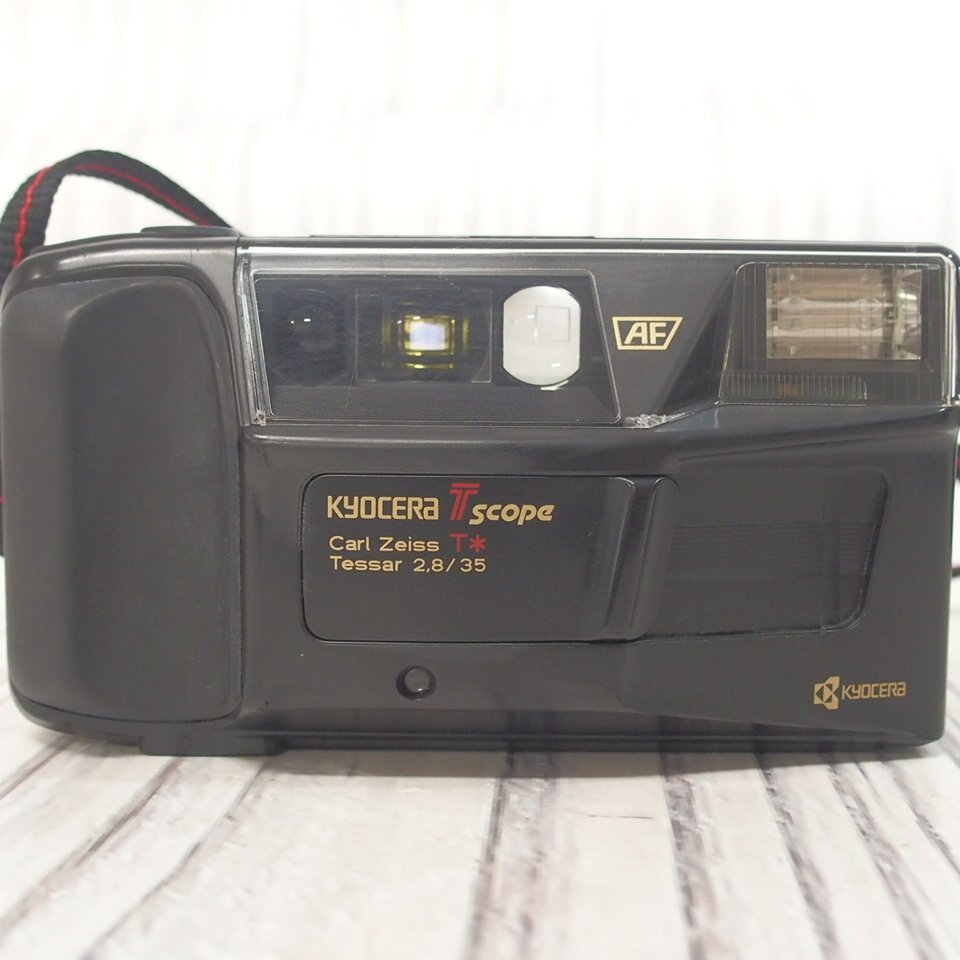 f002 Y3 KYOCERA 京セラ T Scope Carl Zeiss Tessar 35mm F2.8 コンパクトフィルムカメラ 保存箱 説明書付 ジャンク品 現状の画像3
