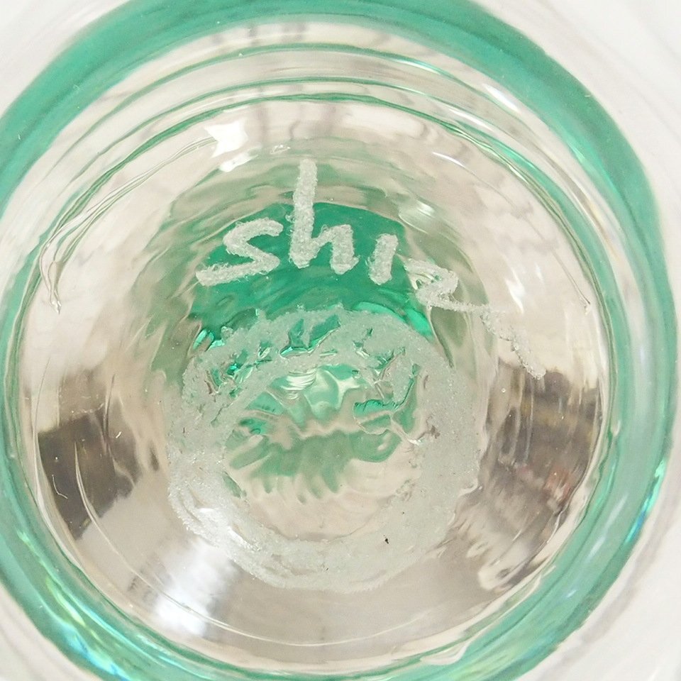 f002 A2 未使用 舩木倭帆 グラスヒュッテ舩木 ワイングラス Shizu印字 工芸ガラス 長期保管品の画像7